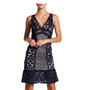 Nordstrom Navy Blue Crochet Dress Brand New